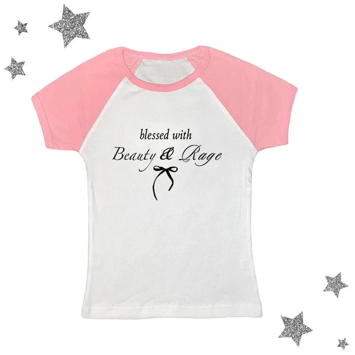 Beauty and Rage Text Graphic Top