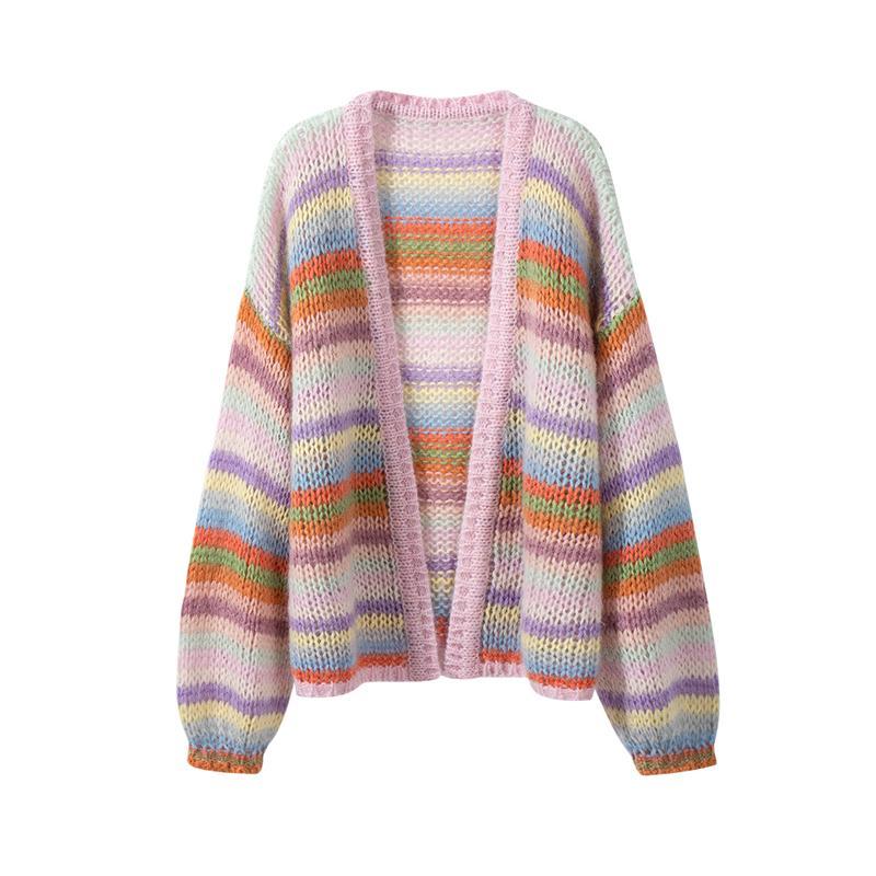 Pastel Rainbow Stripe Cardigan