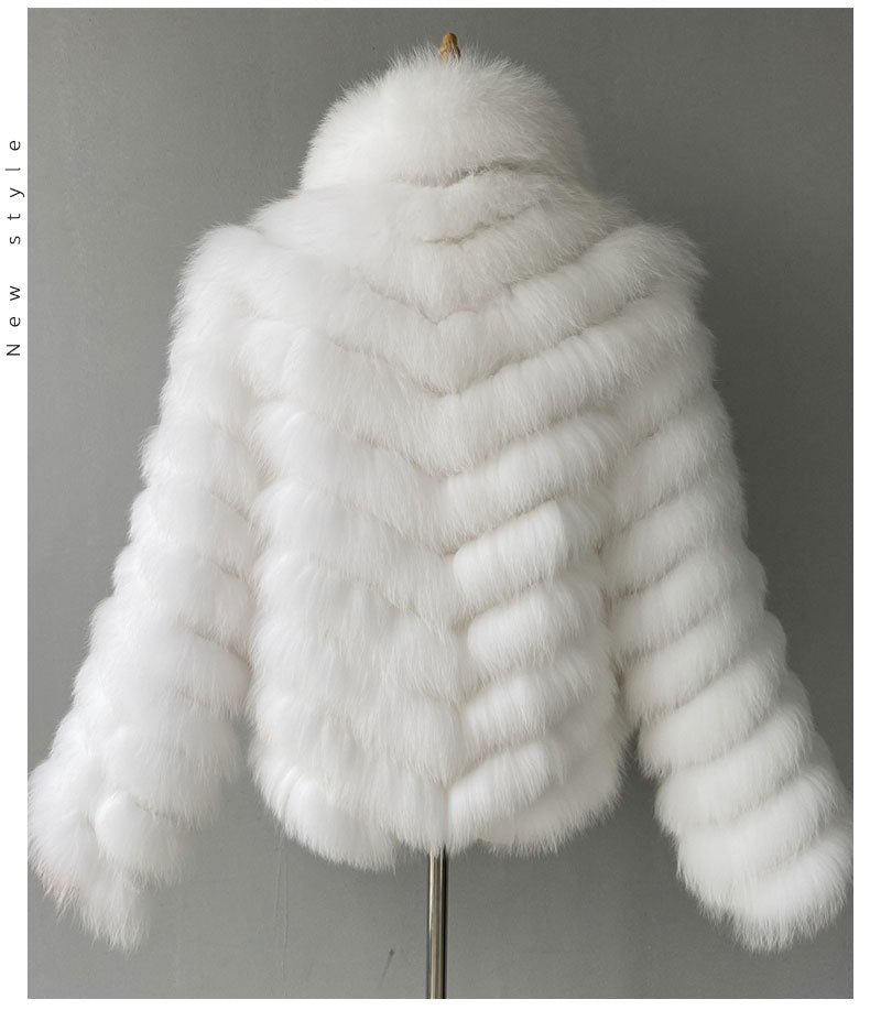 Reversible Knitted Real Fur Coats Silk Liner