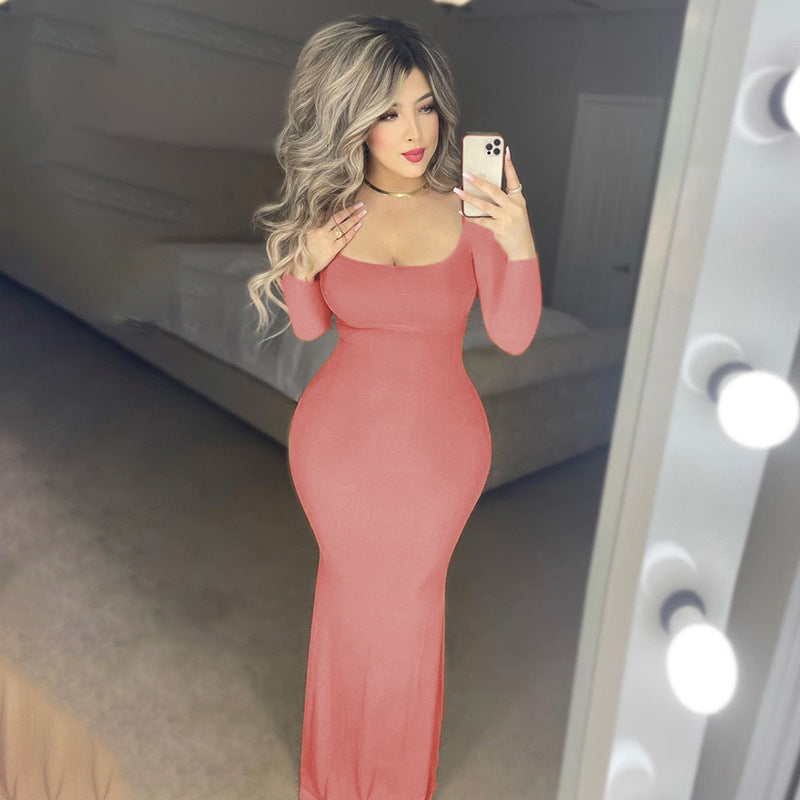 Strap Bodycon Solid Maxi Dress