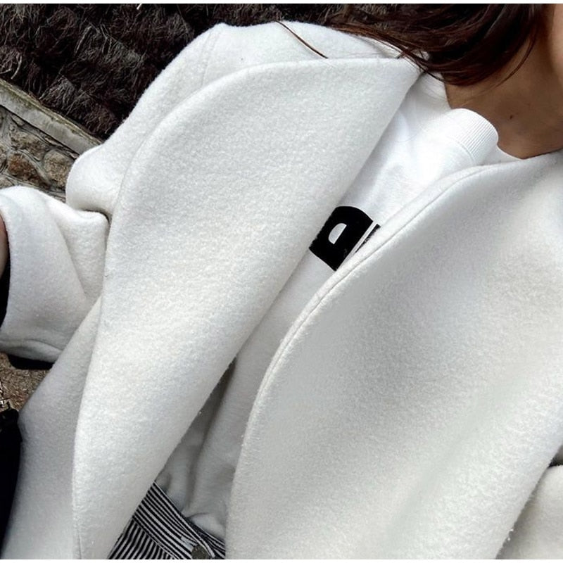 Large Collar Wool Crop Coat