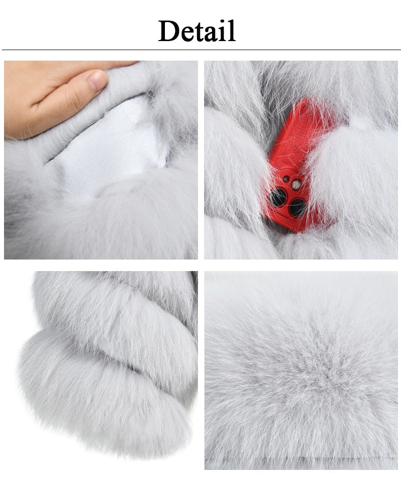 Reversible Knitted Real Fur Coats Silk Liner