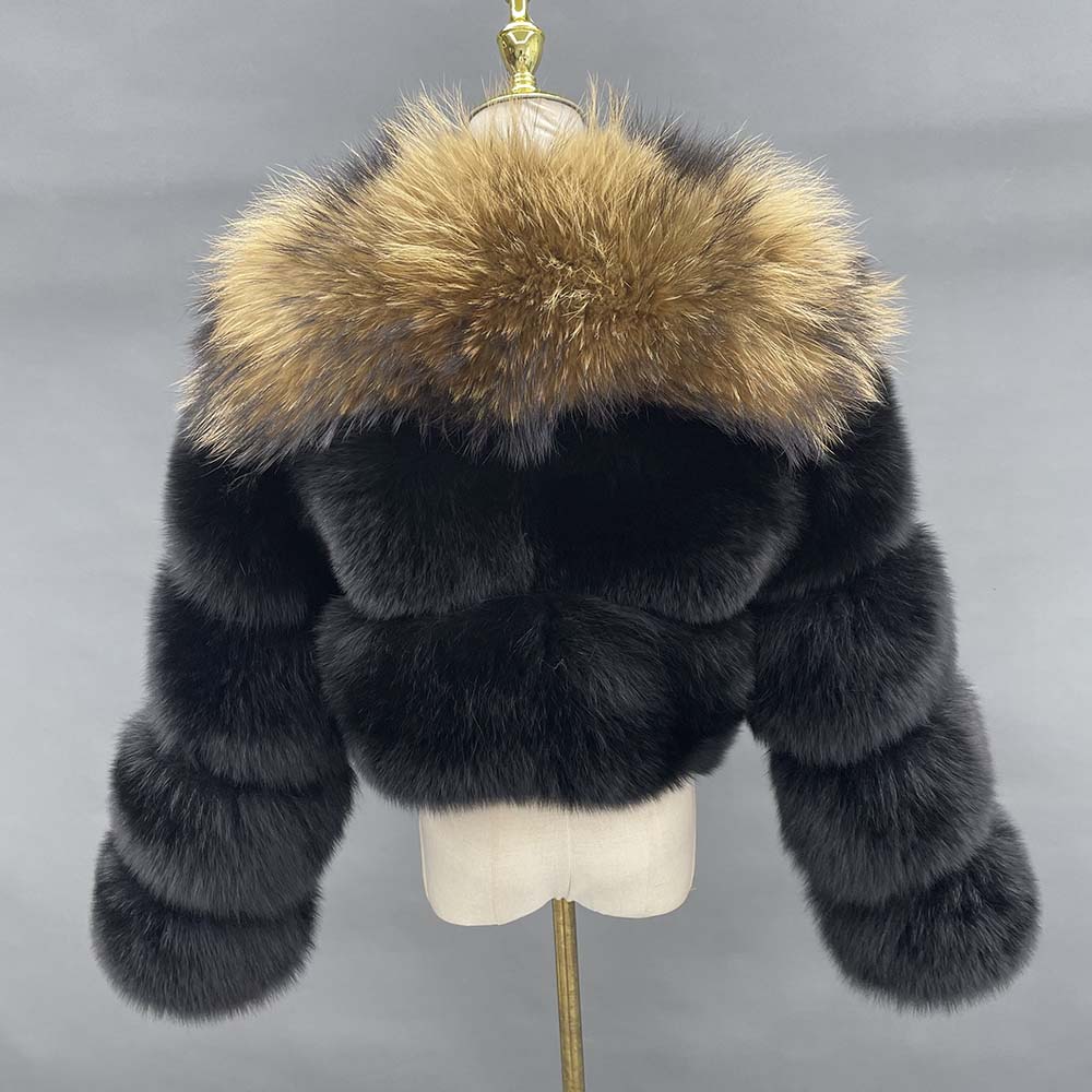 2 Tone Real Fur Short Coats