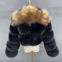 2 Tone Real Fur Short Coats