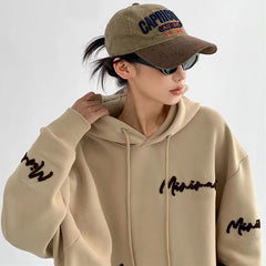 Knit Lettering Embroidery Hoddie