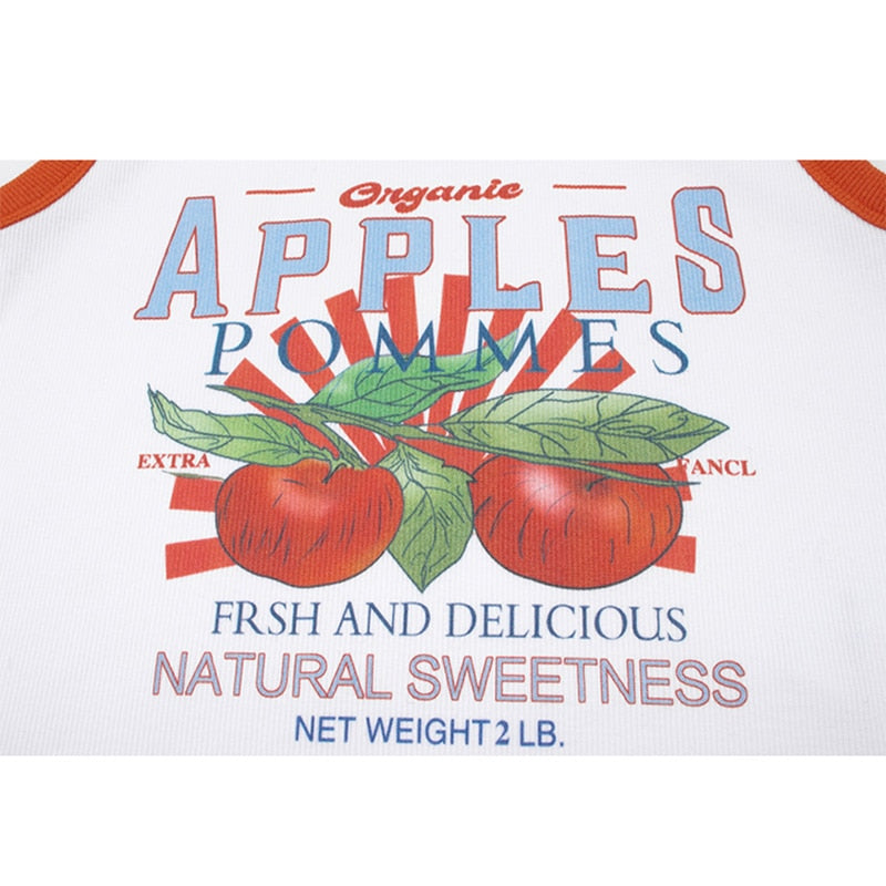 Apples Graphic Ribbed Tank Top