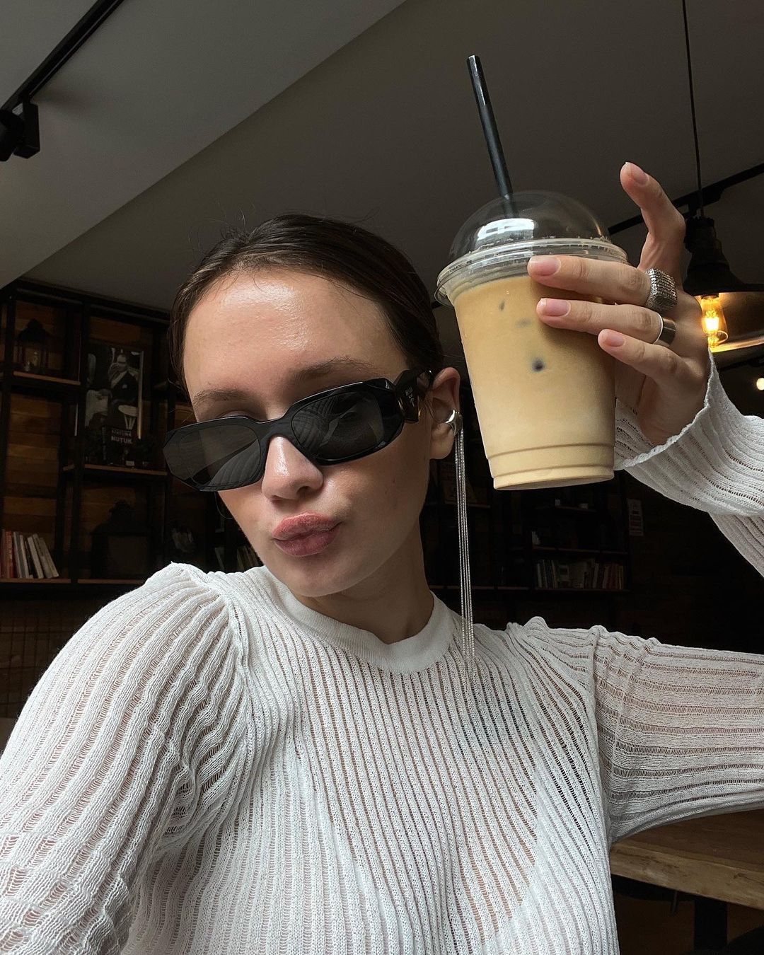 Striped See-Through Long Sleeve Top