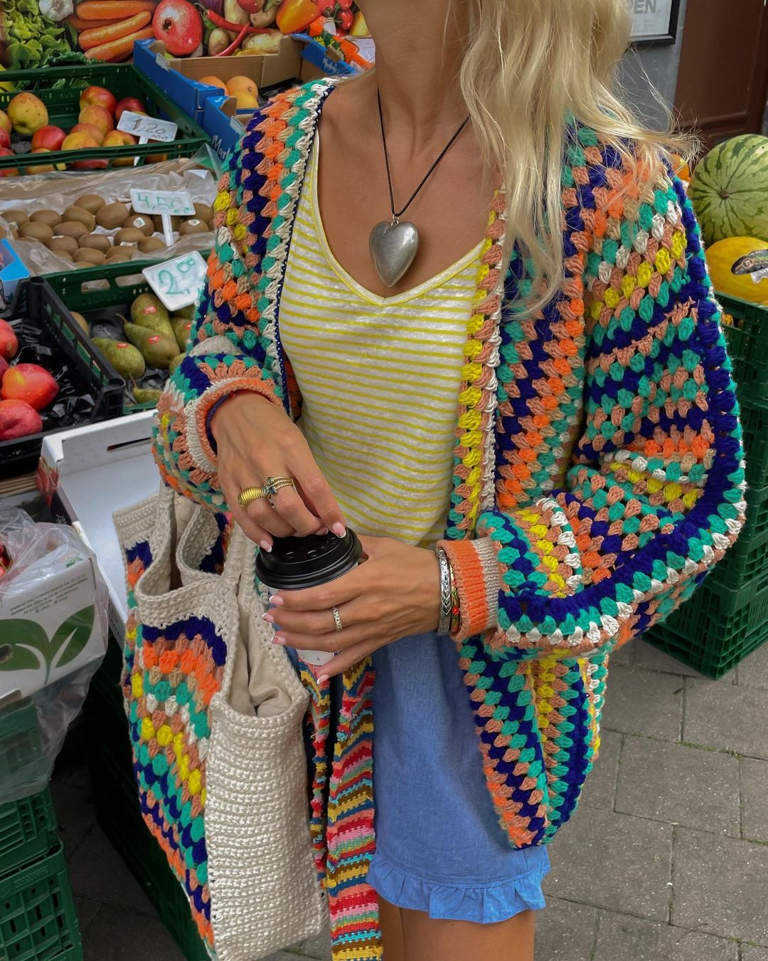 Colorful Striped Knitted Cardigan