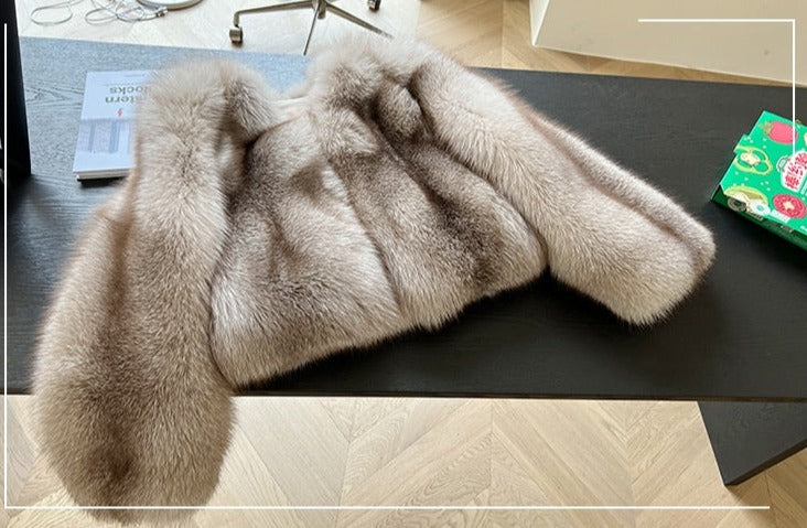 Fluffy Real Fox Fur Short Coats