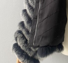 Reversible Real Fur Coats Silk Liner Hooded