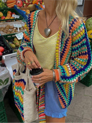 Colorful Striped Knitted Cardigan