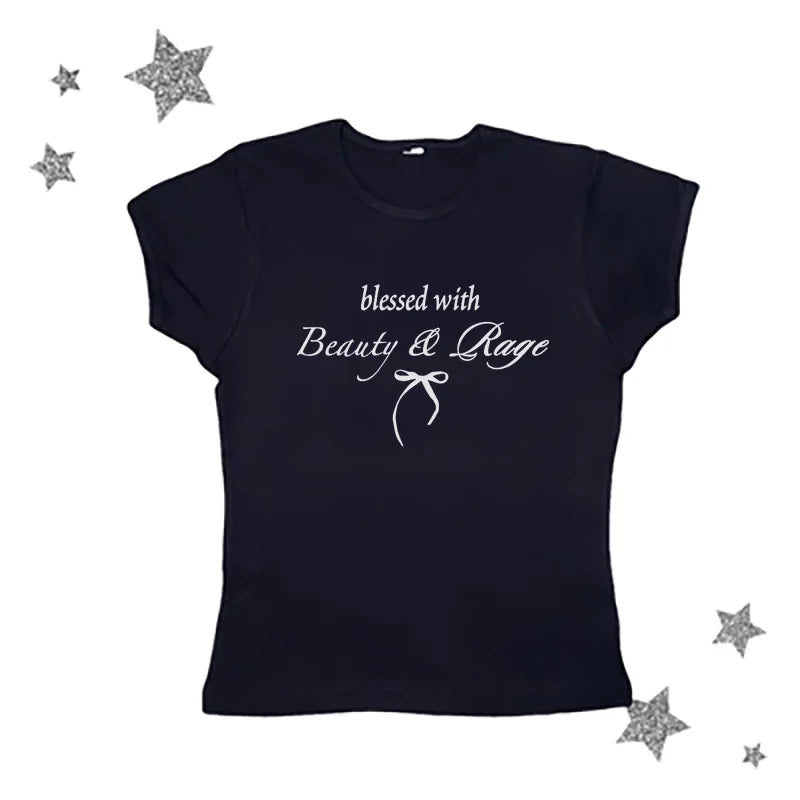 Beauty and Rage Text Graphic Top