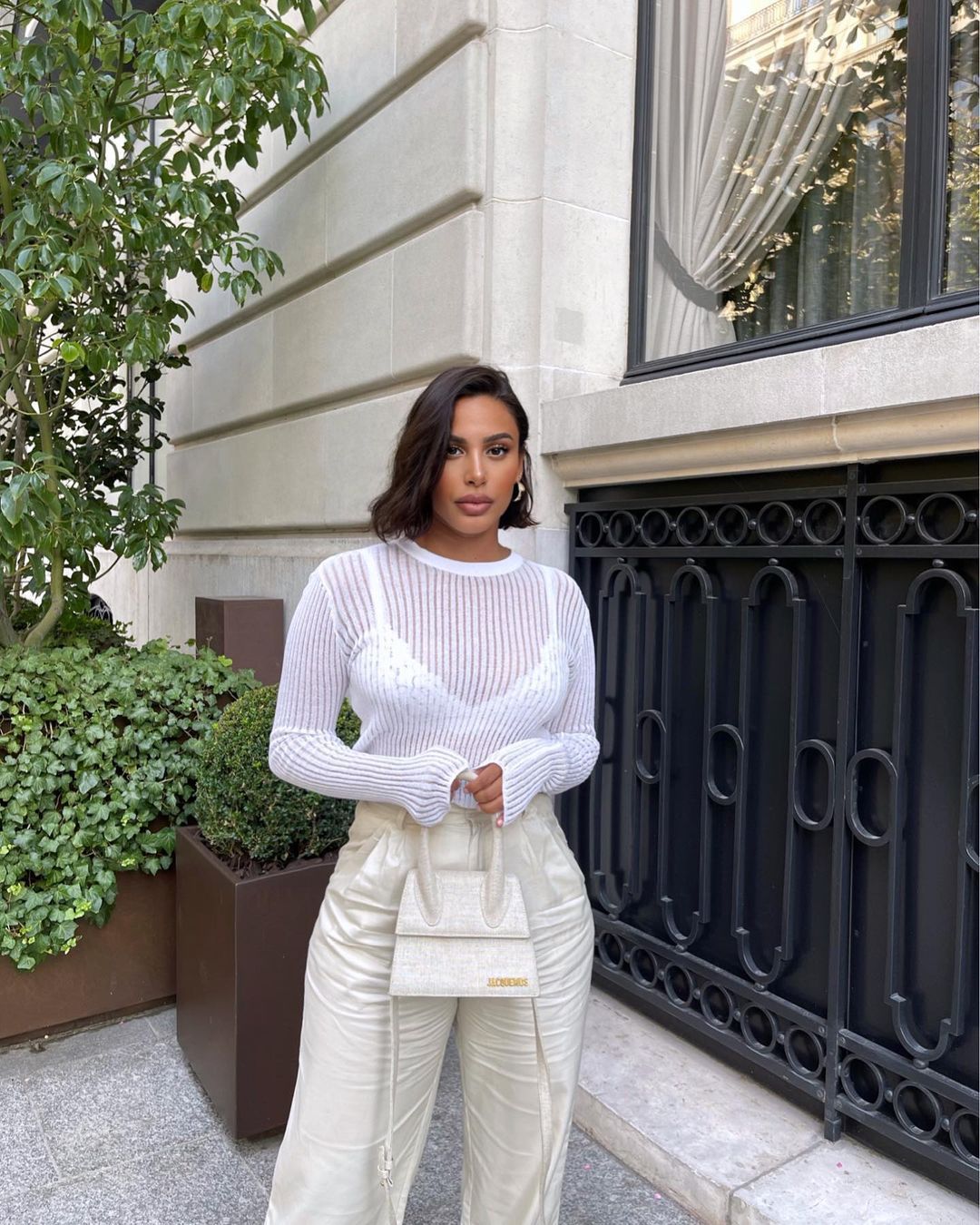 Striped See-Through Long Sleeve Top