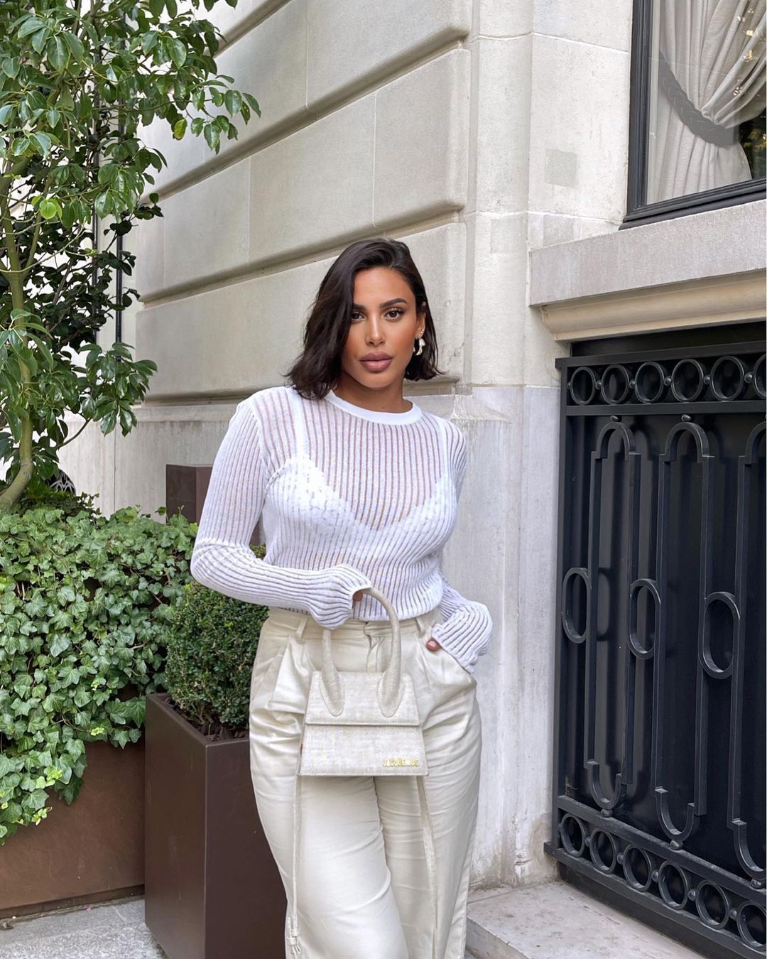 Striped See-Through Long Sleeve Top