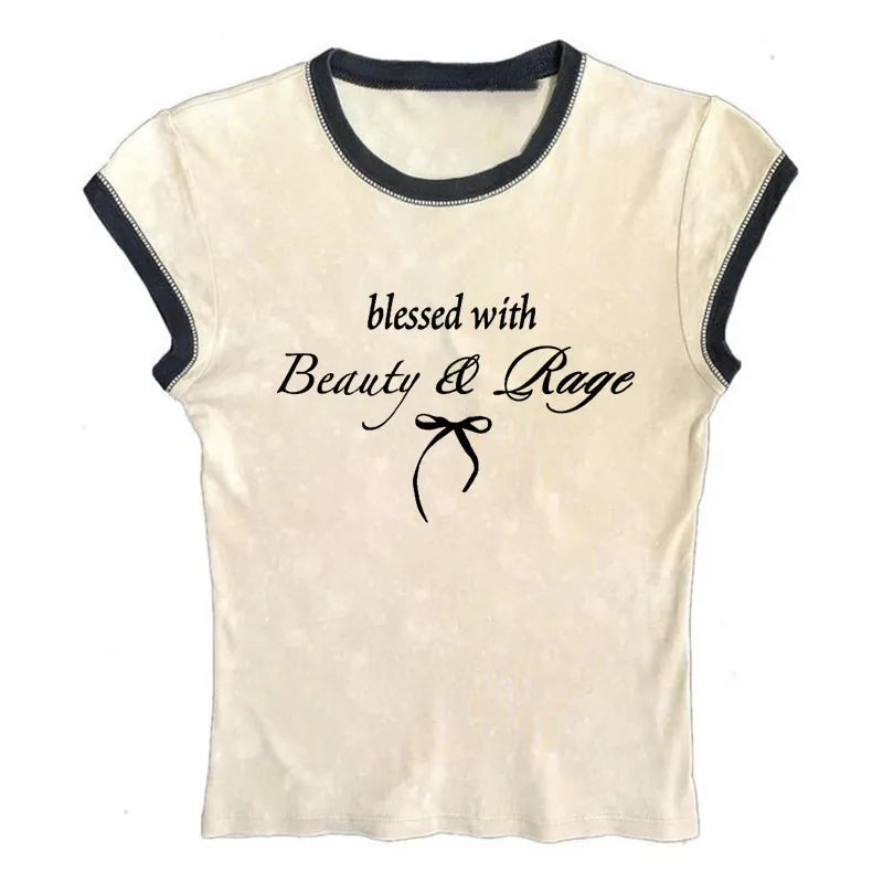 Beauty and Rage Text Graphic Top