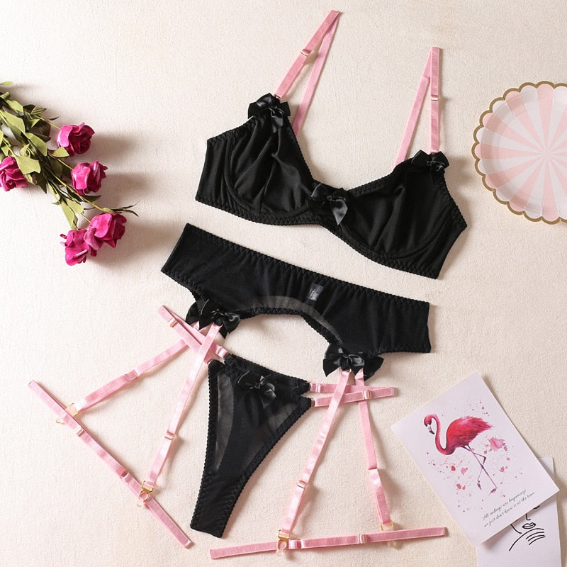 Black Bow Contrast Set