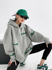 Knit Lettering Embroidery Hoddie