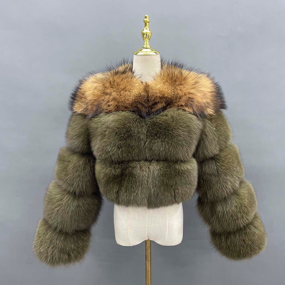 2 Tone Real Fur Short Coats