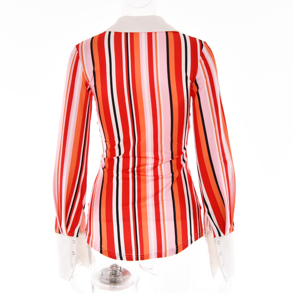 Collar Stripe Buttoned Shirt