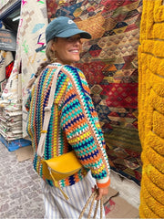 Colorful Striped Knitted Cardigan