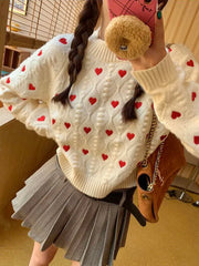 Heart Cabel Knit Sweater