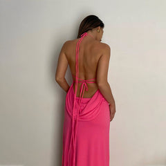 Backless Sleeveless Slit Maxi Dresses