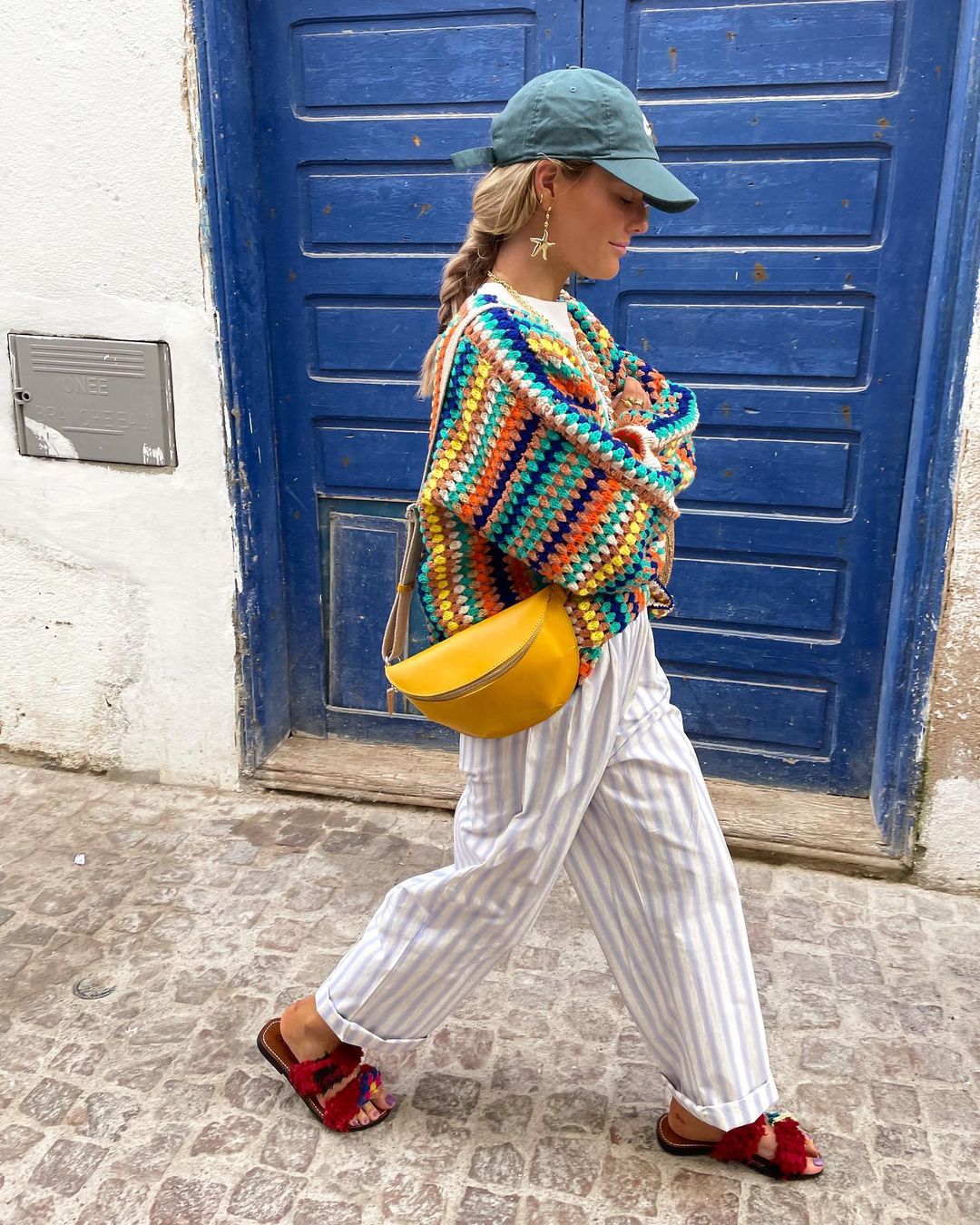 Colorful Striped Knitted Cardigan