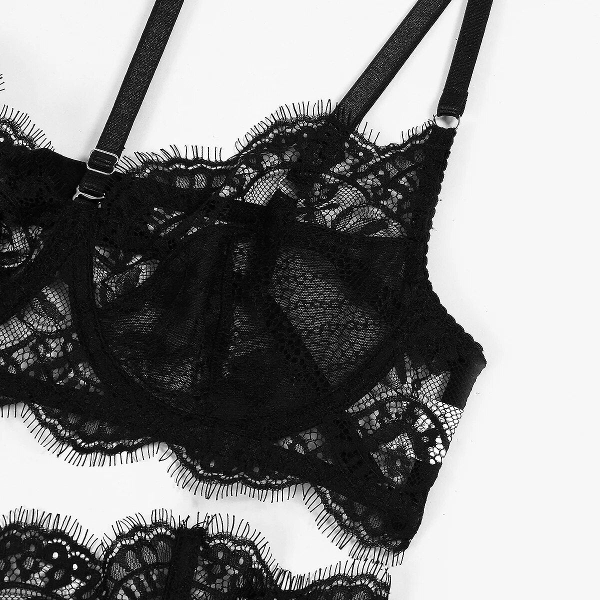 Black Lace Design Lingerie Set