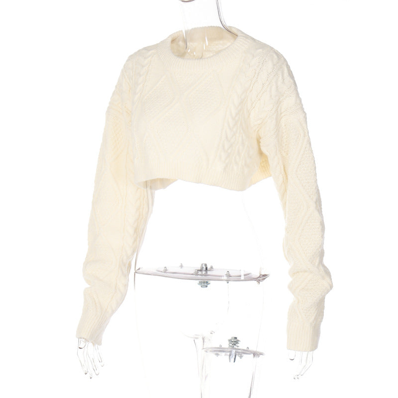 Cable Knit Cropped Sweater