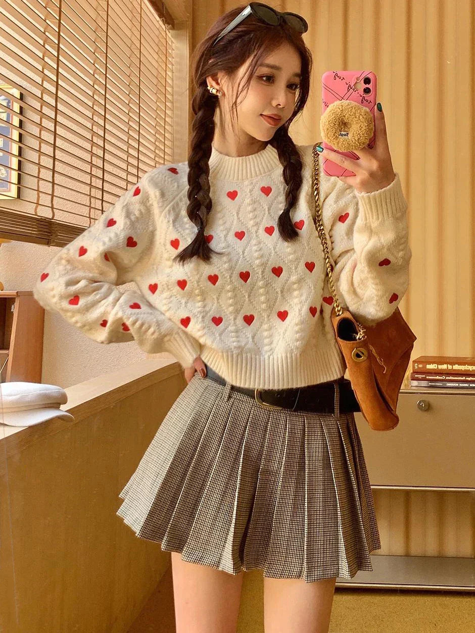 Heart Cabel Knit Sweater