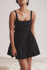 Backless Large Bow Mini Dress