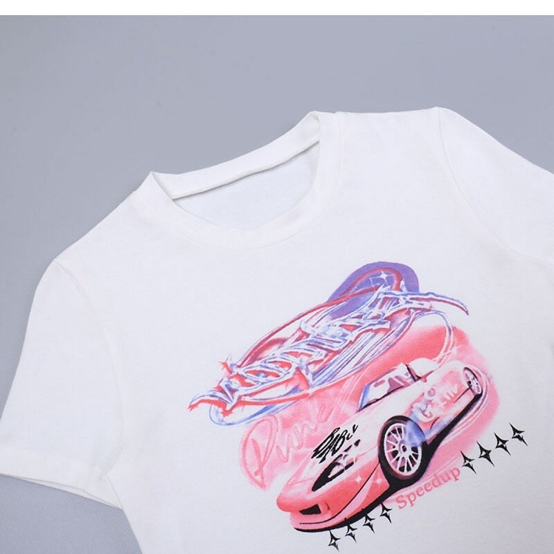 Pink Graphic Car Baby Tee