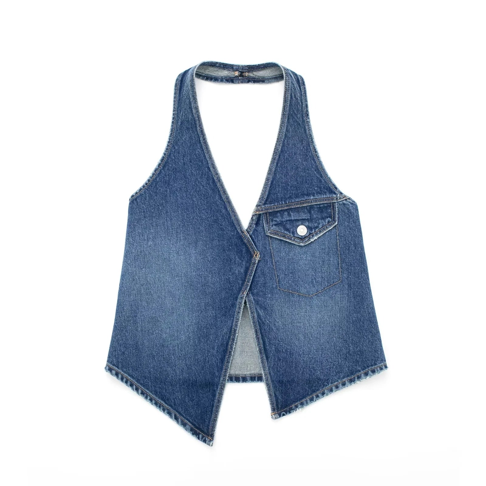 Denim Halter Vest Top