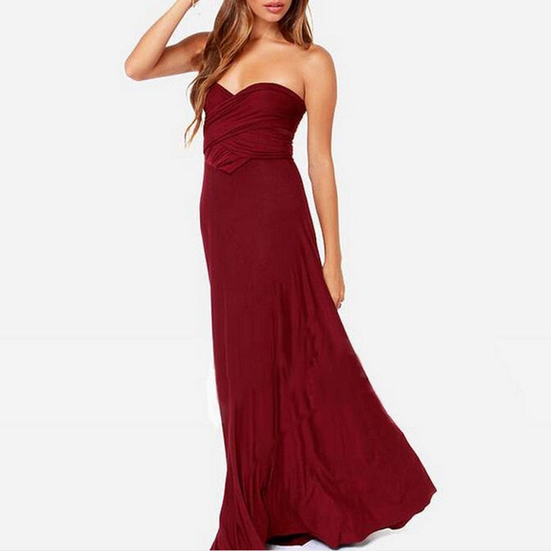 Multi-way Wrap Convertible Boho Maxi Dresses (Multi-Colors)