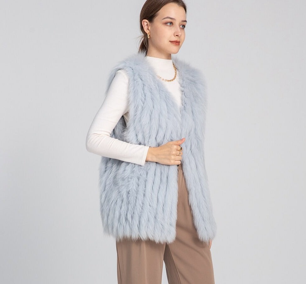 3 Styles In One Cashmere Wool Coats with Detachable Real Fur Vest