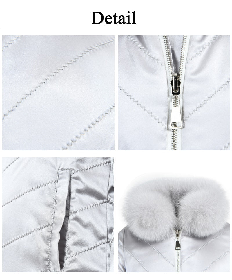 Reversible Knitted Real Fur Coats Silk Liner