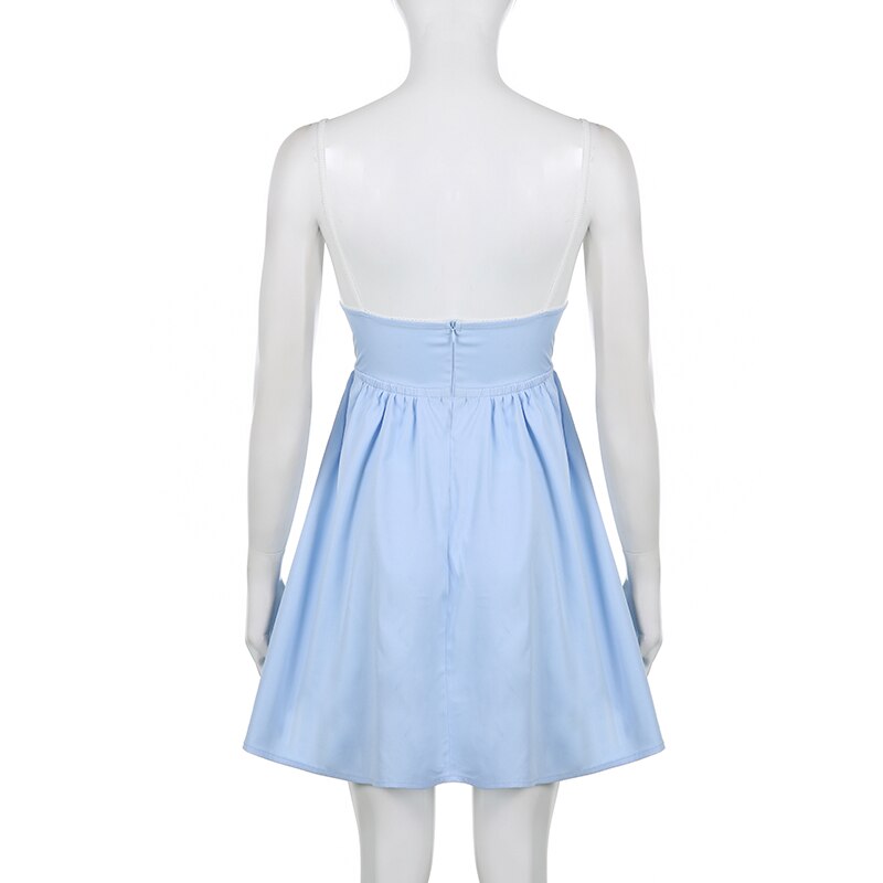 Blue Strap Baby Doll Mini Dress