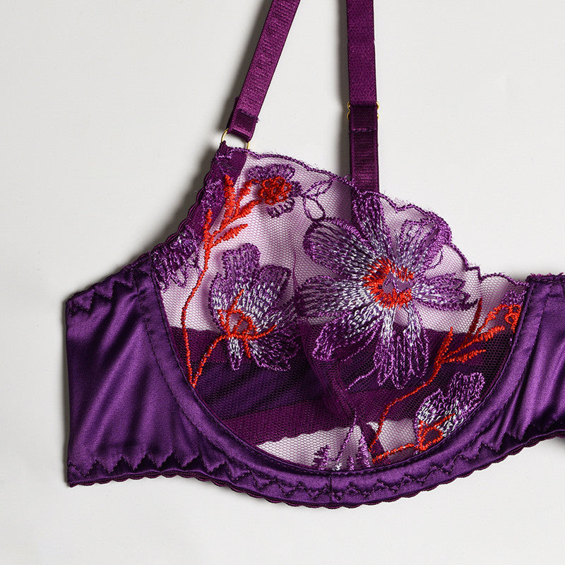 Purple Mesh Floral Detail 3-Piece Set