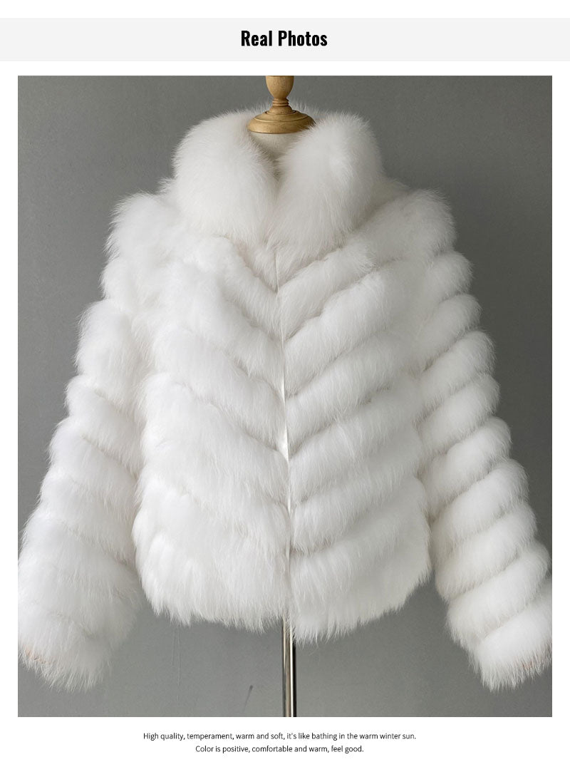 Reversible Knitted Real Fur Coats Silk Liner