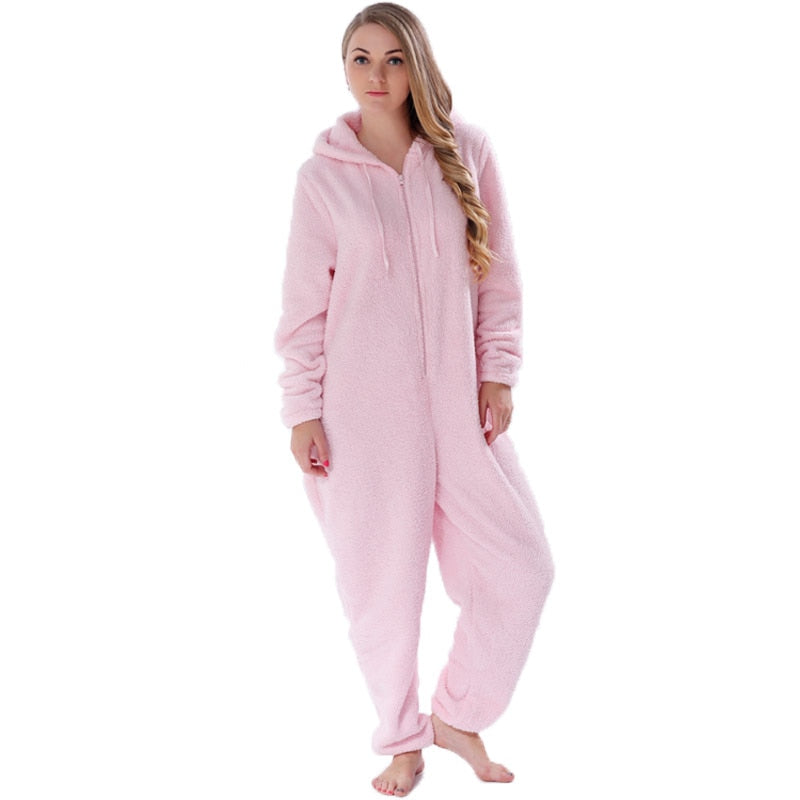 Fluffy Teddy Fleece Hoodie Onesie Sets