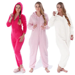 Fluffy Teddy Fleece Hoodie Onesie Sets