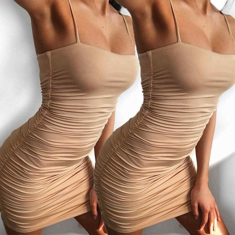 Silk Sleeveless Pullover Bodycon Mini Dress