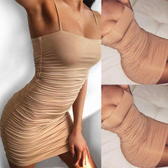 Silk Sleeveless Pullover Bodycon Mini Dress