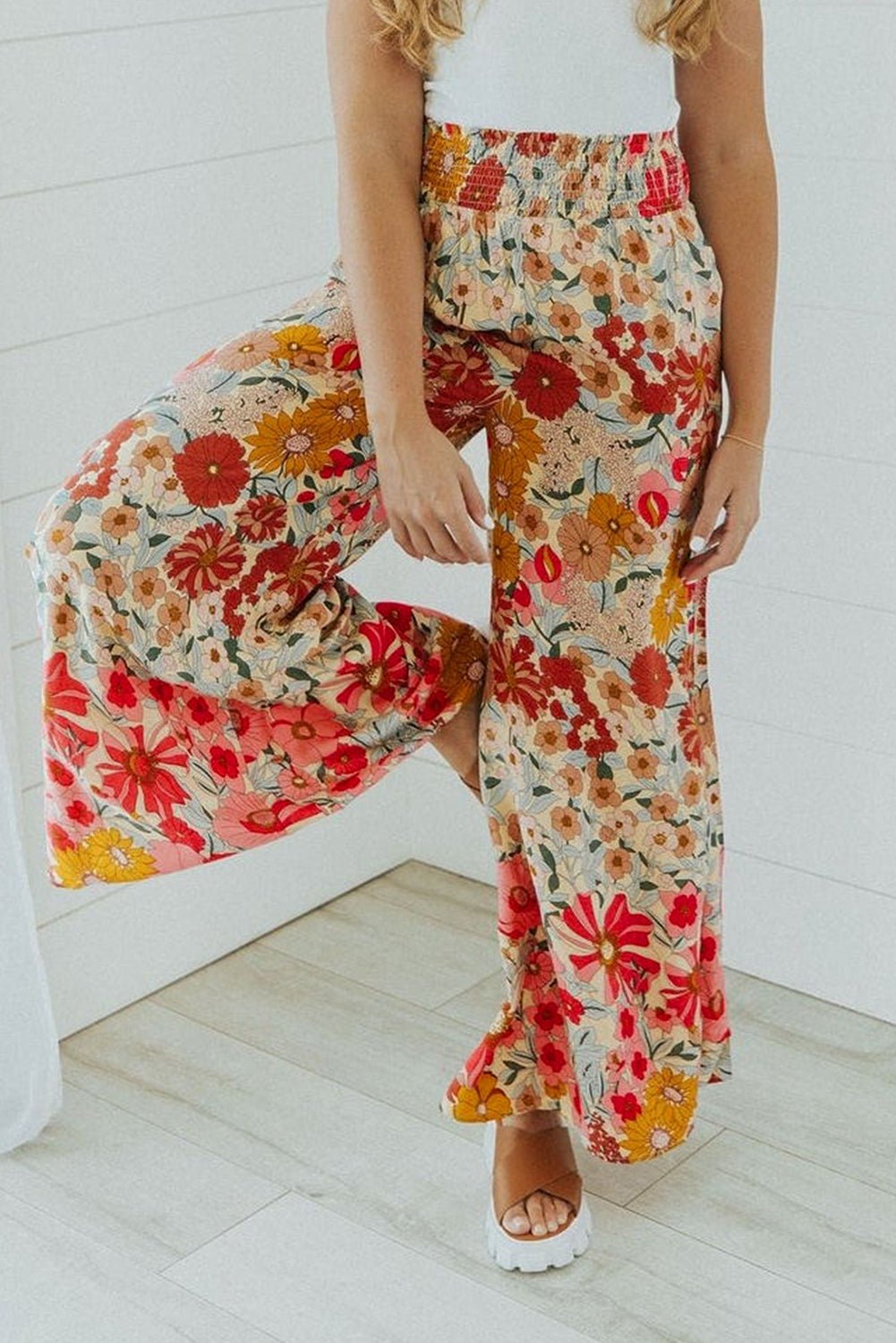 White Ruffled Tank Floral Dress