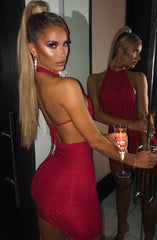 Allissa Mini Dress - Red Sparkle