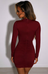 Andrea Mini Dress - Burgundy