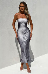 Charmayne Midi Dress - Grey Body Print