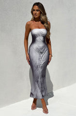 Charmayne Midi Dress - Grey Body Print