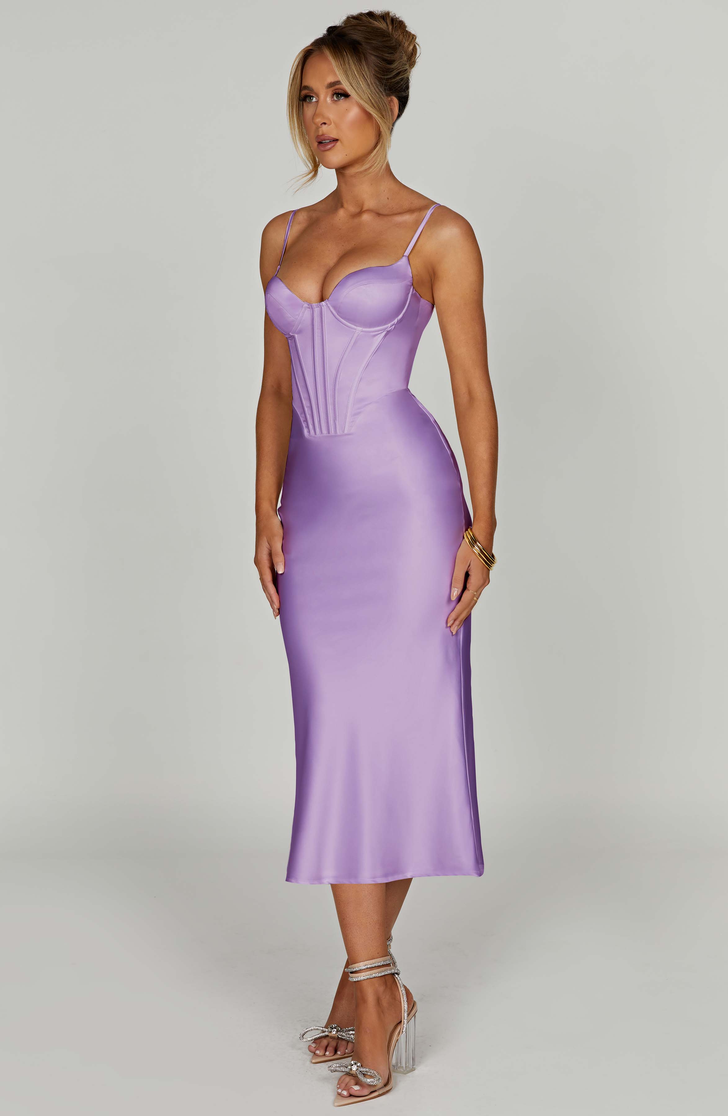 Farrah Midi Dress - Purple