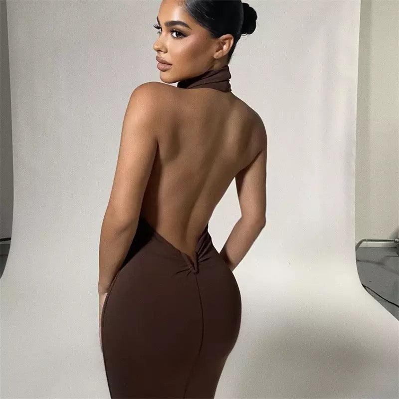 Backless Halter Bodycon Dress